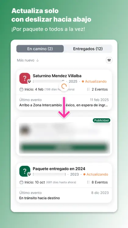 Desliza para actualizar